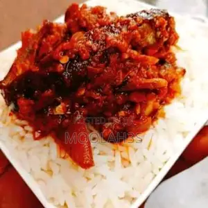 Benin Pepper Rice (Izoko) and Ofada Rice With Assorted Meat - Lekki