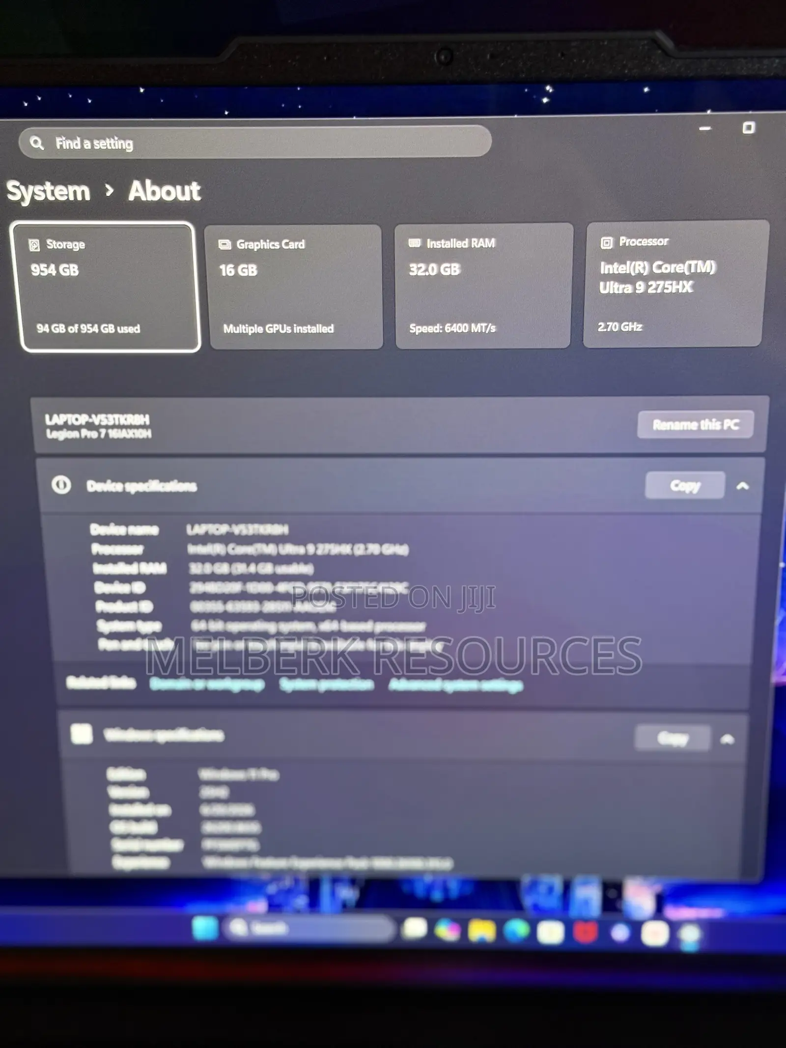 Laptop Lenovo Legion Pro 7 32GB Intel Core Ultra 9 SSD 1T
