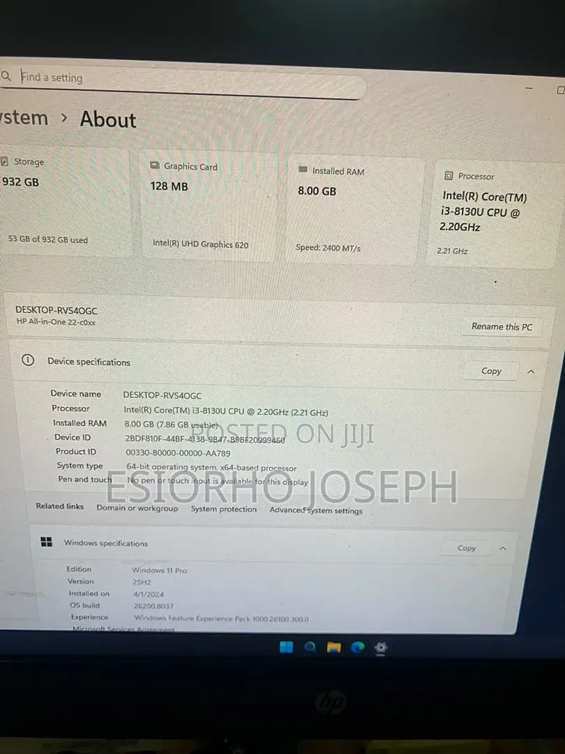 Desktop Computer HP 200 G4 22 All-in-One 8GB Intel Core i3 HDD 1T