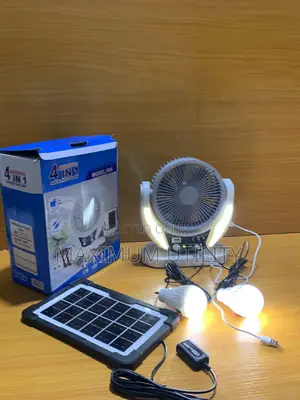 Brand New 4 In1 Rechargeable Solar Fan With Led Lamp,bulb N Type C USB