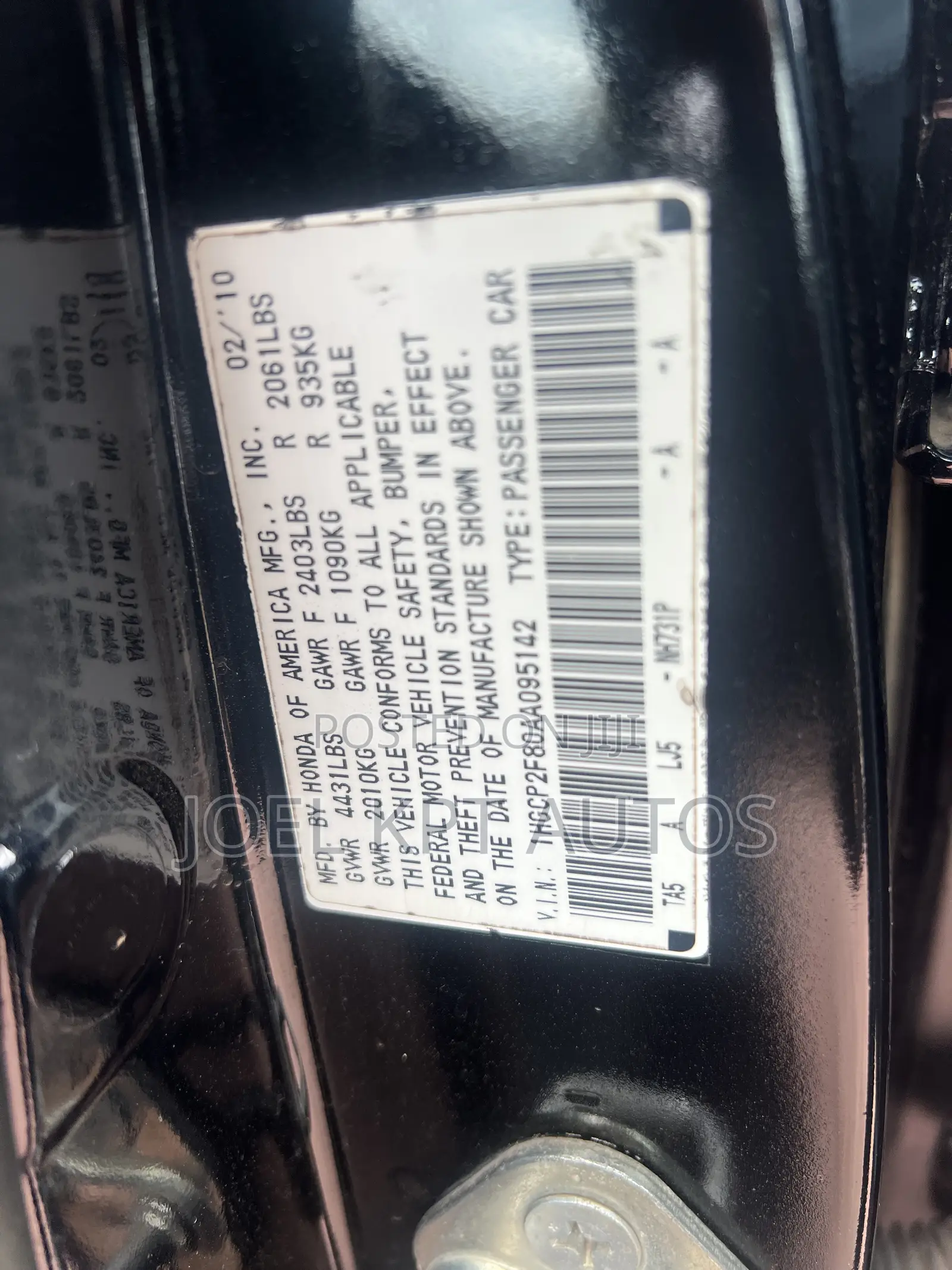 Honda Accord 2010 Black