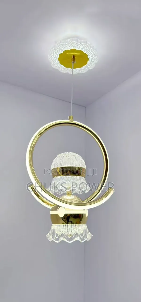 Luxury Gold Ring Pendant Light 