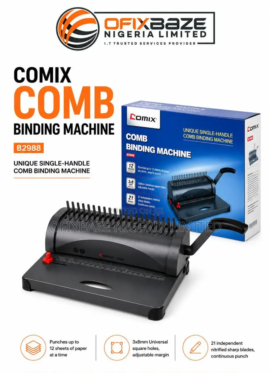Comix B2988 Comb Binding Machine – Heavy Duty Document Binder