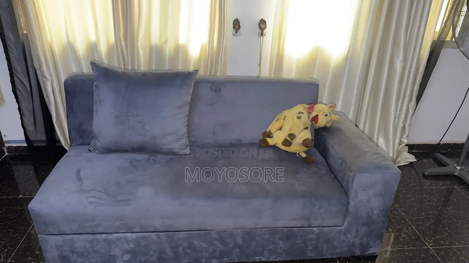 Grey Velvet Living Room Sofa