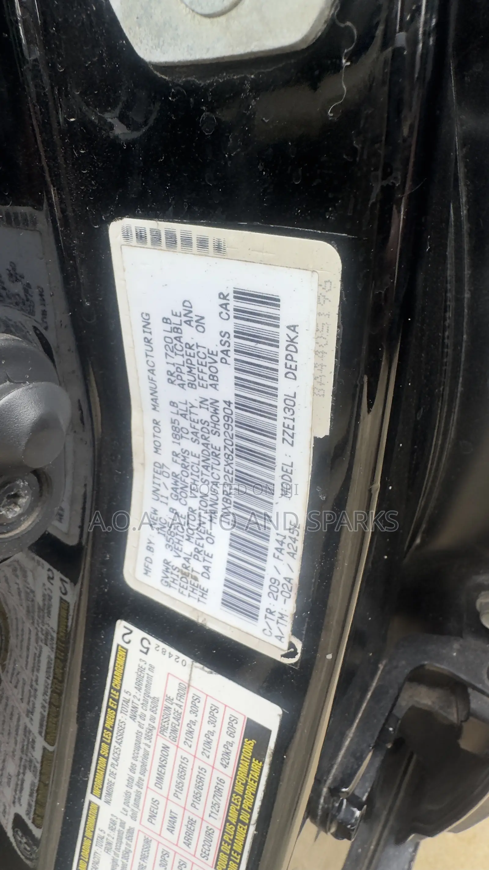 Toyota Corolla 2008 Black