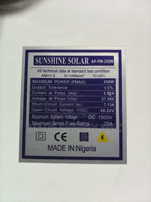 250w Sunshine Solar Panel Monocrystalline Solar Panel