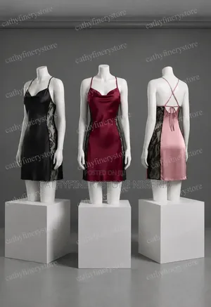 Ladies Sexy Plain Design Nightgown