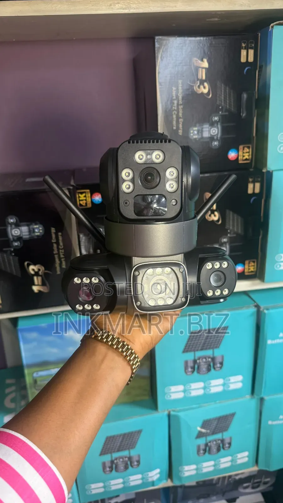 V380pro 3lens 3view 4g Aolar PTZ Camera 12mp Hd