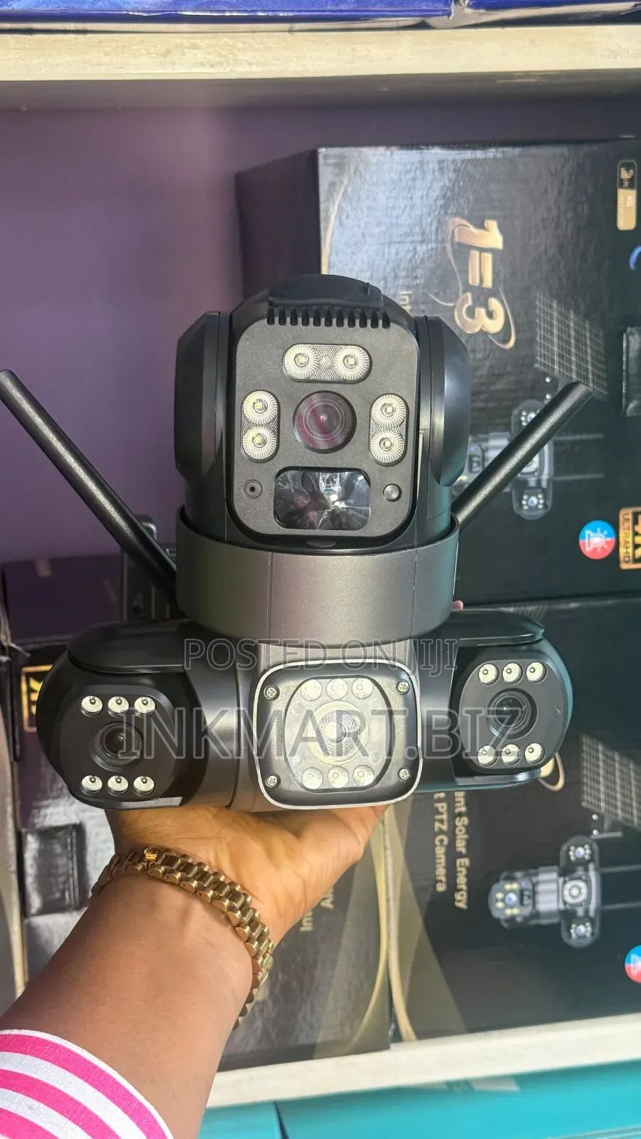V380pro 3lens 3view 4g Aolar PTZ Camera 12mp Hd