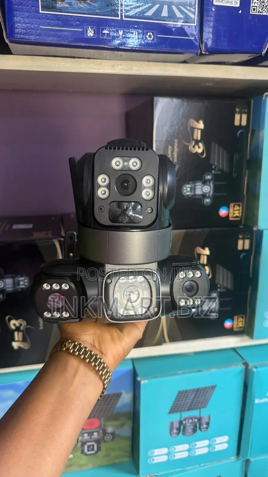 V380pro 3lens 3view 4g Aolar PTZ Camera 12mp Hd
