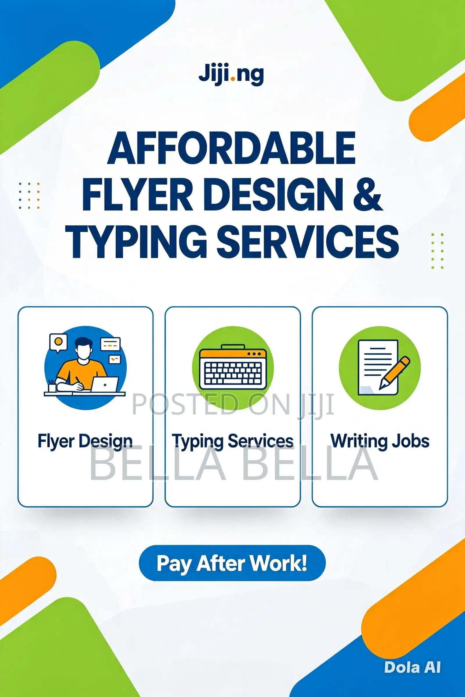 Affordable Flyer Design, Typing Writing — Pay After Work!