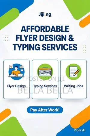Affordable Flyer Design, Typing Writing — Pay After Work!