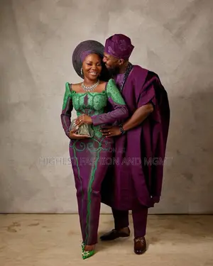 Appliqué Gown Embroidered Agbada Set