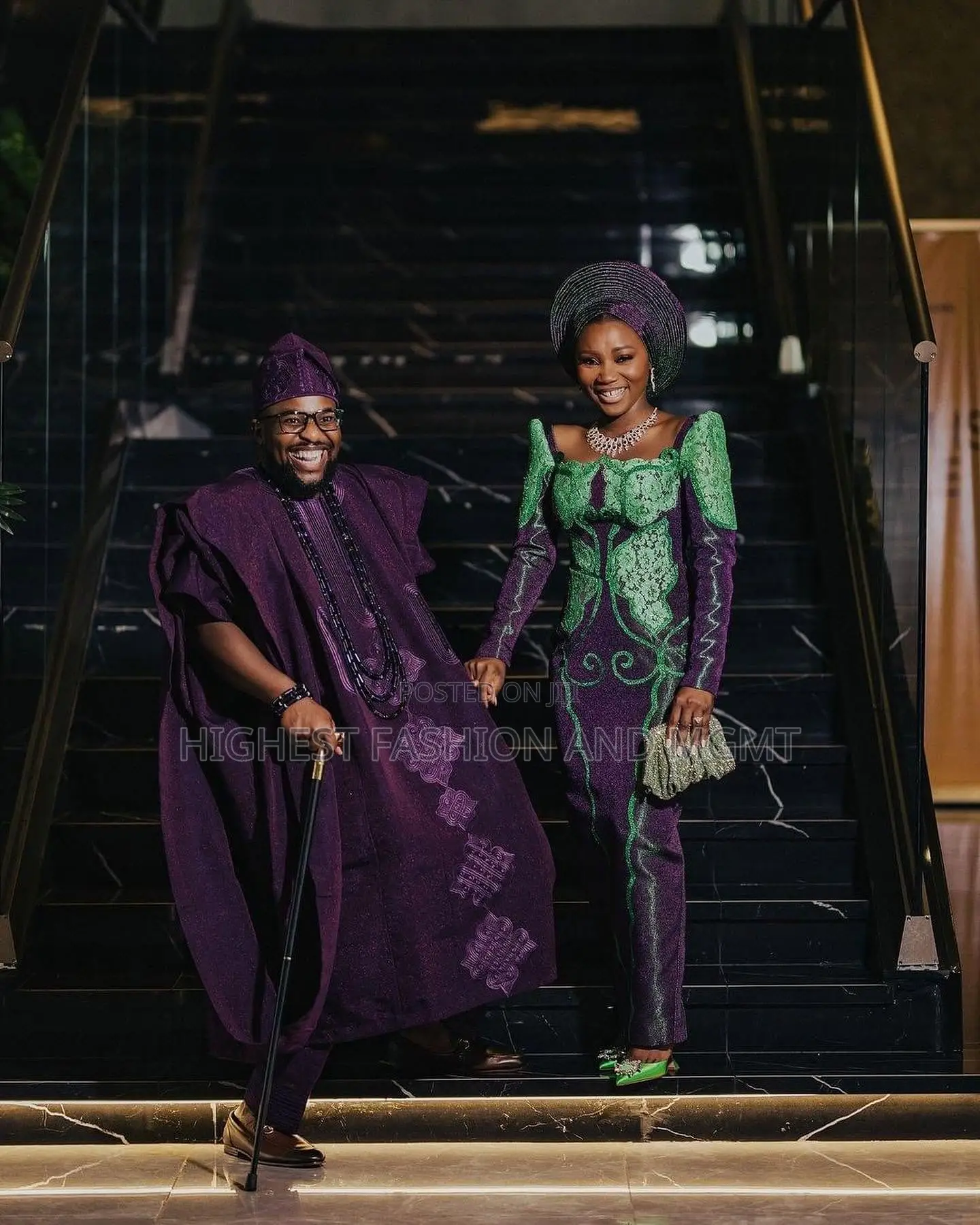 Appliqué Gown Embroidered Agbada Set