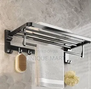 60cm Stainless Wall Mounted Multiple Towel Rack With Sponge Hooks