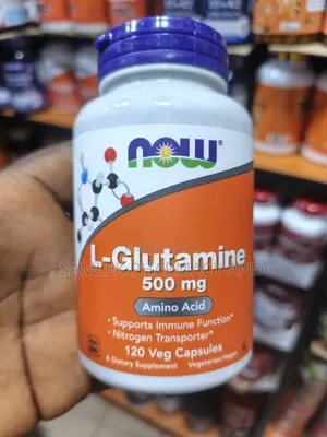 Now L-Glutamine 500mg,Amino Acid,Nitrogen Transporter,120 Vegan Caps