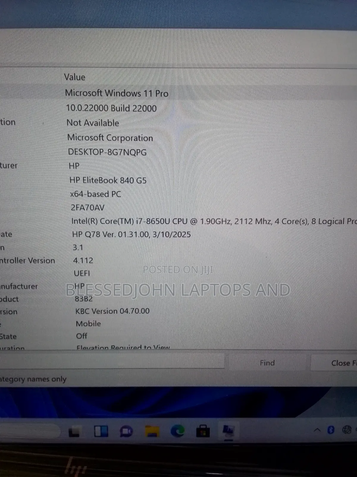 Laptop HP EliteBook 840 G5 8GB Intel Core i7 SSD 256GB