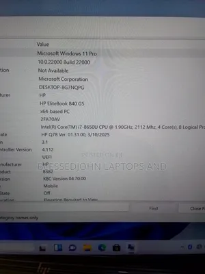 Laptop HP EliteBook 840 G5 8GB Intel Core i7 SSD 256GB