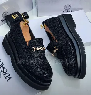 Versace Embossed Platform Loafers Stock