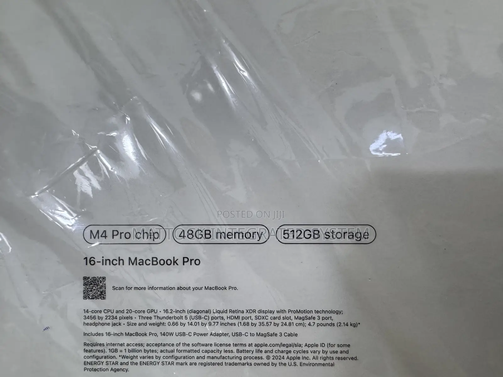 New Laptop Apple MacBook Pro 2024 M4 Pro 48GB Apple M4 SSD 512GB