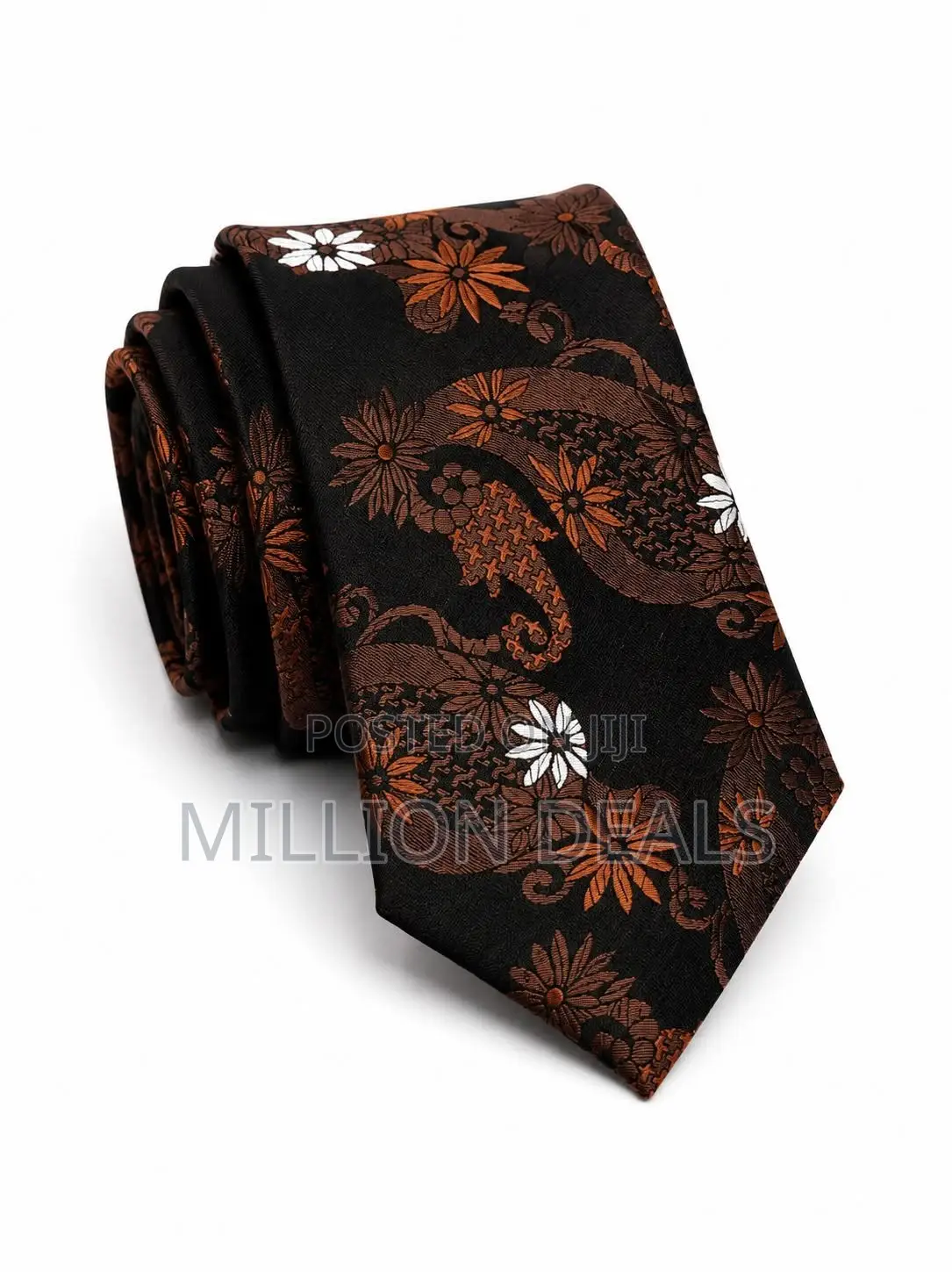 Classic Pattern Men's Brown Trendy Tie