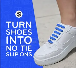 Blue Stretchy Tieless Silicone Elastic Shoelaces | 12 Straps