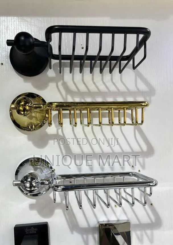 Wall Mounted Gold, Black, Chrome Soap Dish