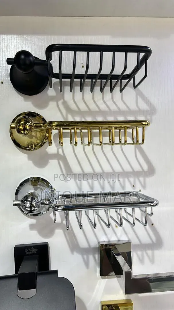 Wall Mounted Gold, Black, Chrome Soap Dish