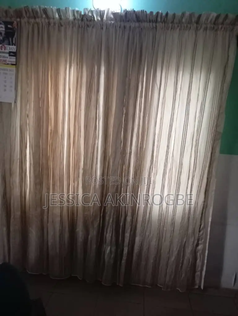 Two Sets of Organzer Curtains With Inner Lining and Iron Rods for Fix