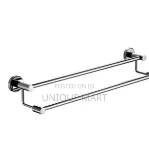 60cm Quality Wall Mounted Round Double Chrome Towel Rail