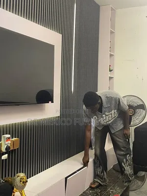Flutted Panel and Plywood TV Console