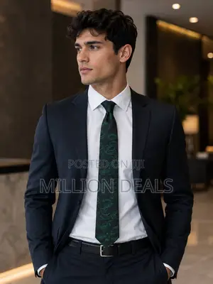 Slim Stylish Green Black Men's NeckTie