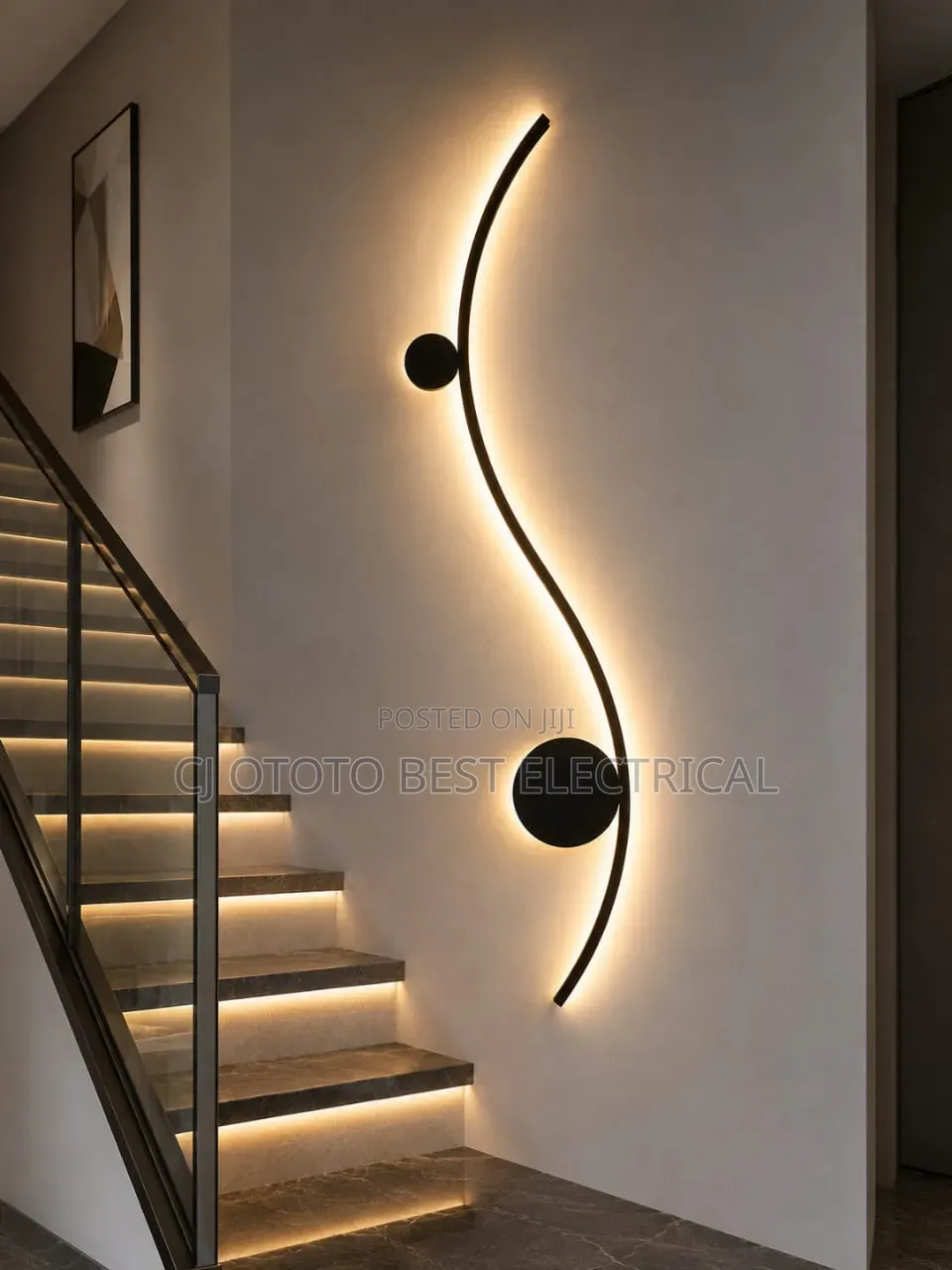 Nordic Simple Wall Light, Black Gold Available