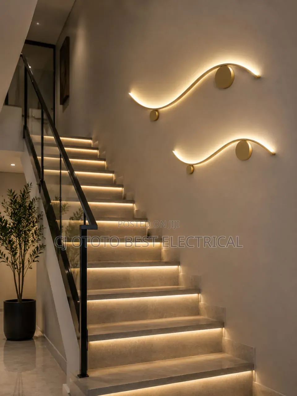 Nordic Simple Wall Light, Black Gold Available