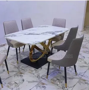 Marble Dining Table by 6 Chair