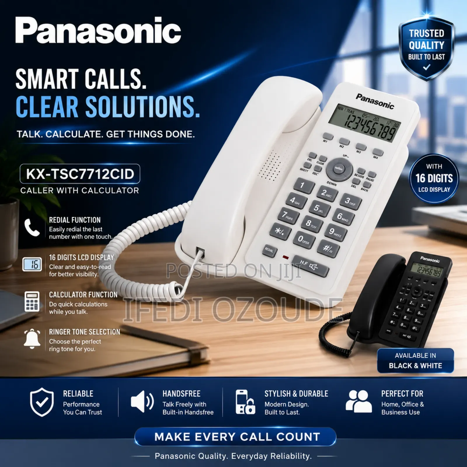 Panasonic kXTSC7712CID INTERCOM With Display