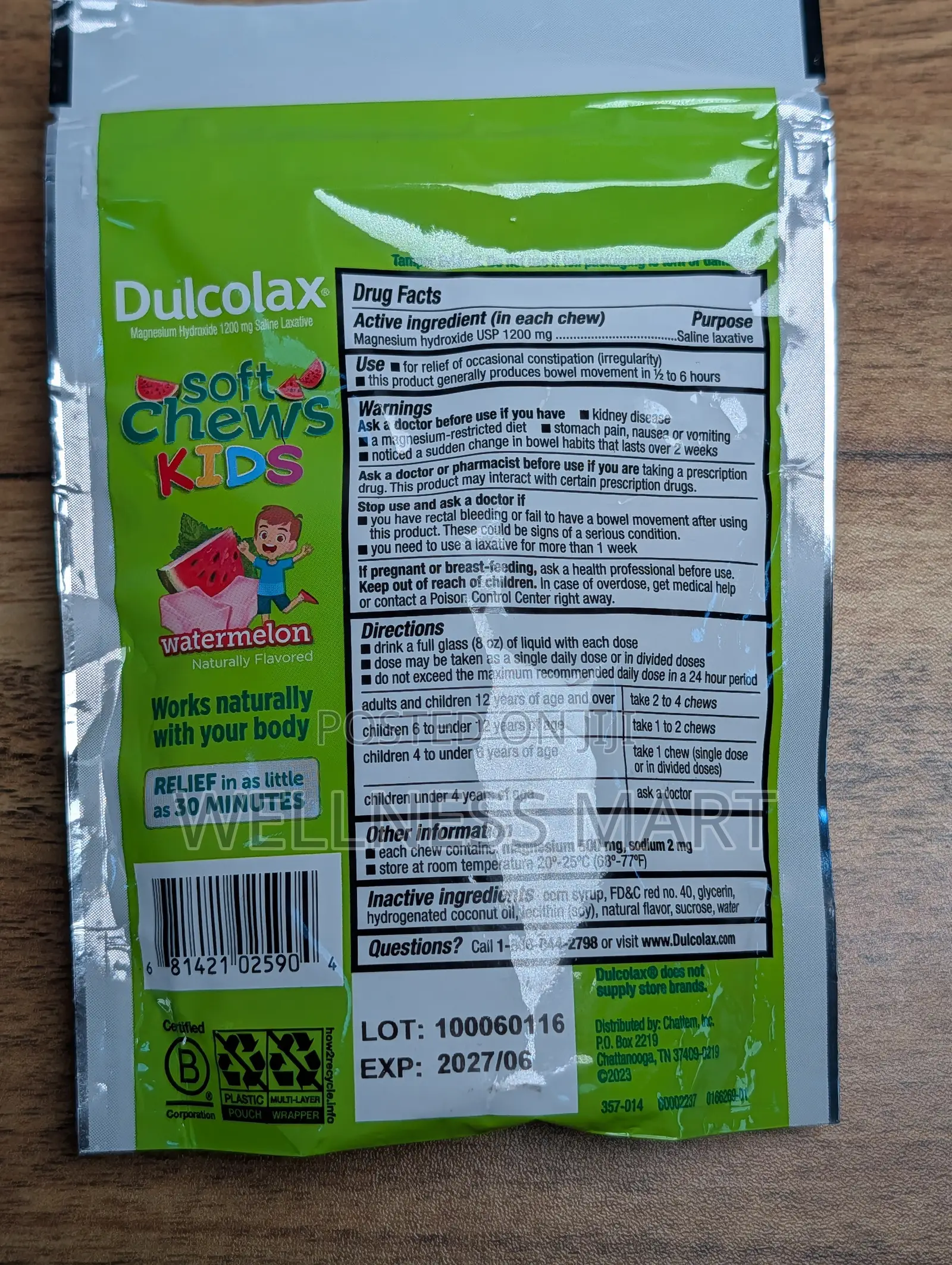 Dulcolax Kids Soft Chews | Watermelon | Constipation Relief 20s
