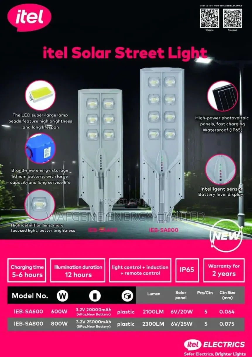Itel Solar Street Light - 600watt