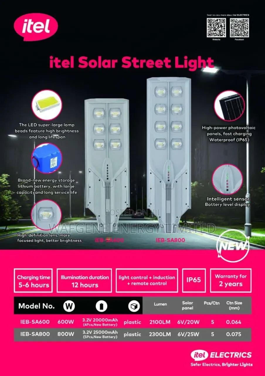 Itel Solar Street Light - 800watt