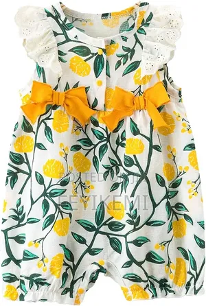 Sunny Lemon Blossom Baby Romper