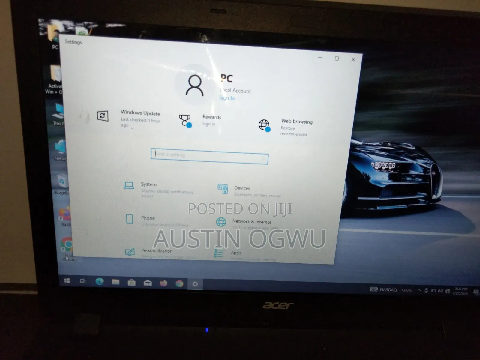 Laptop Acer Aspire 3 8GB Intel HDD+SSD 320GB