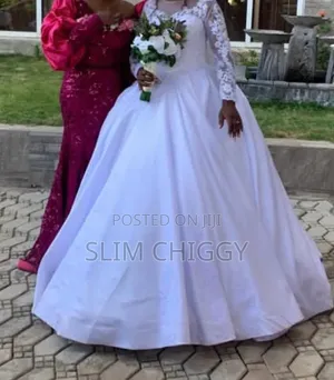 White Silk Wedding Gown
