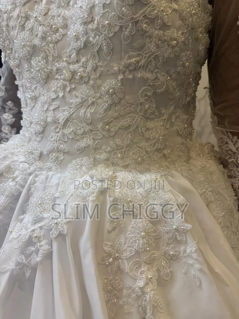 White Silk Wedding Gown