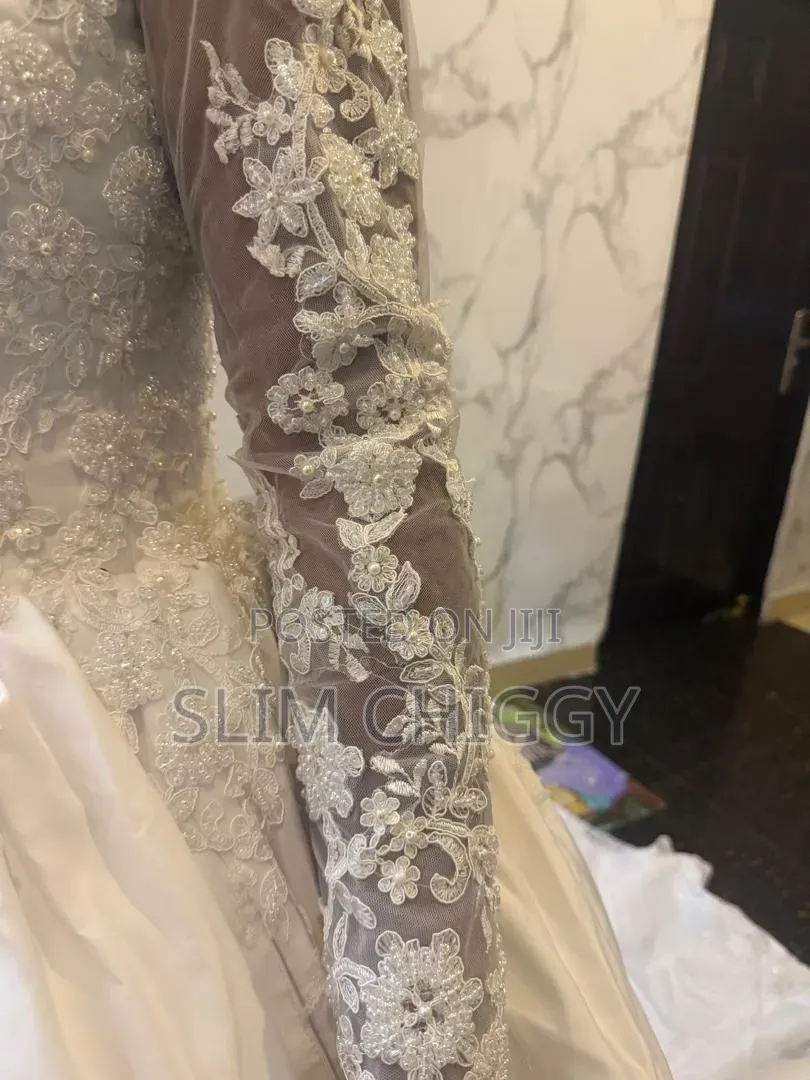 White Silk Wedding Gown