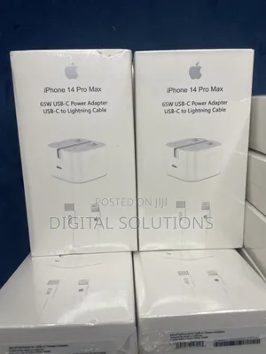Original iPhone 14 Pro Max 65W USB-C Power Adapter, Lightning Cable