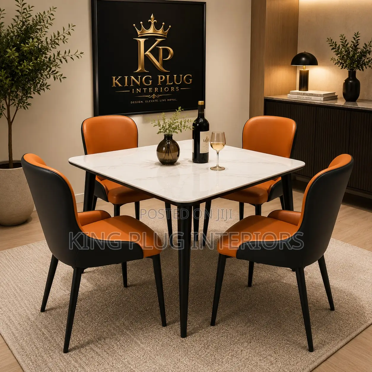 Modern 4-Seater Square Dining Room Set