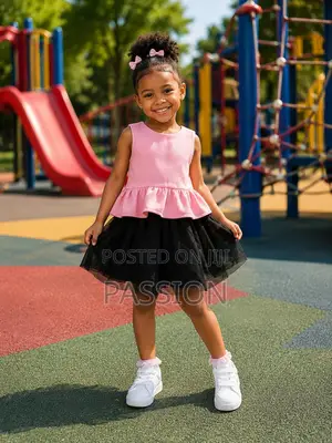 Pink Black Sleeveless Dress
