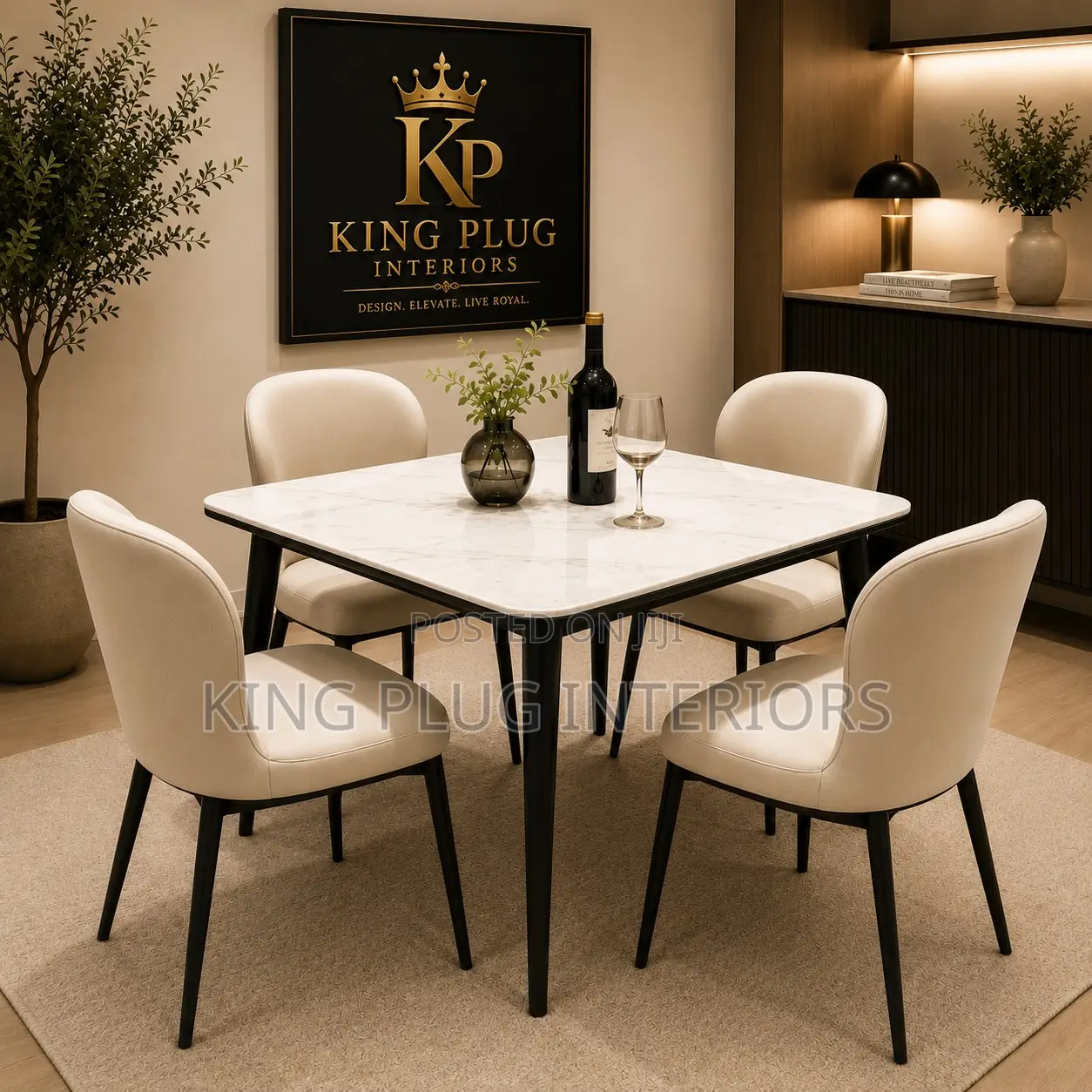 Modern 4-Seater Square Dining Room Set