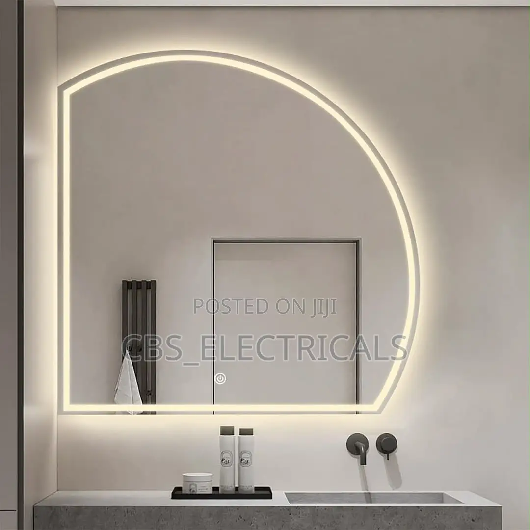Modern Semi-Circular LED Smart Mirror