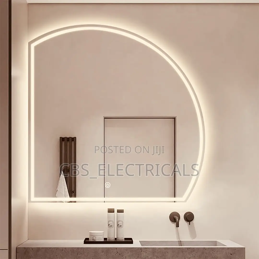 Modern Semi-Circular LED Smart Mirror